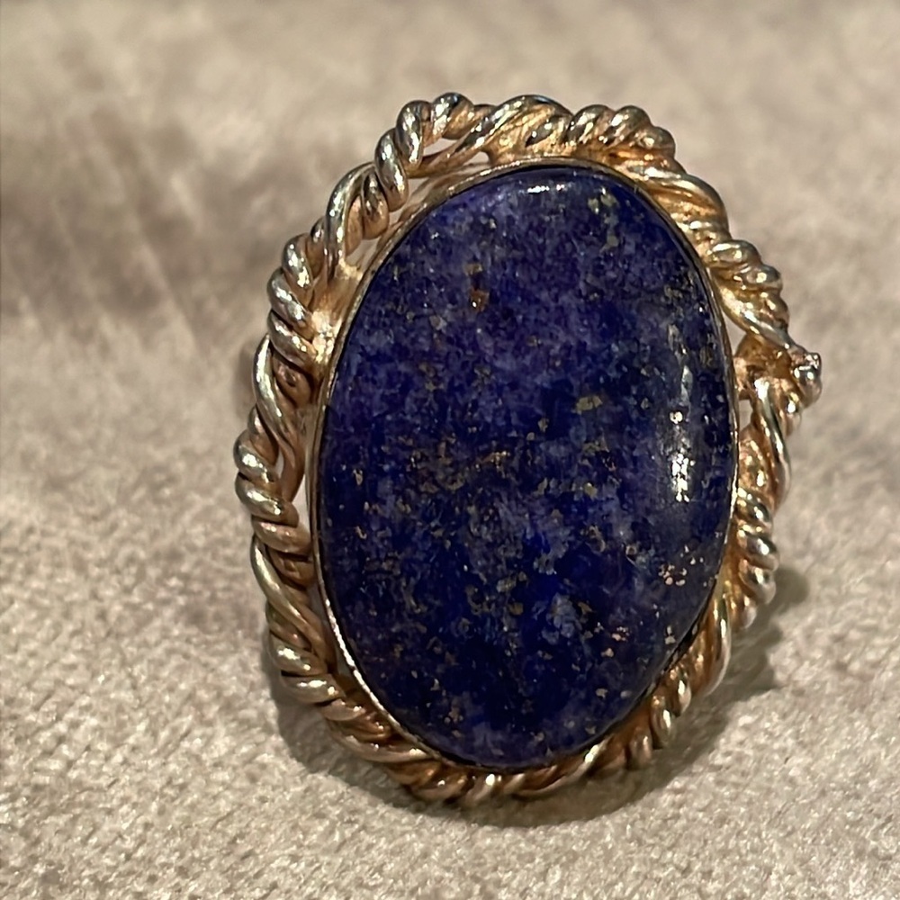 Lapis Lazuli Silver Ring Size 7